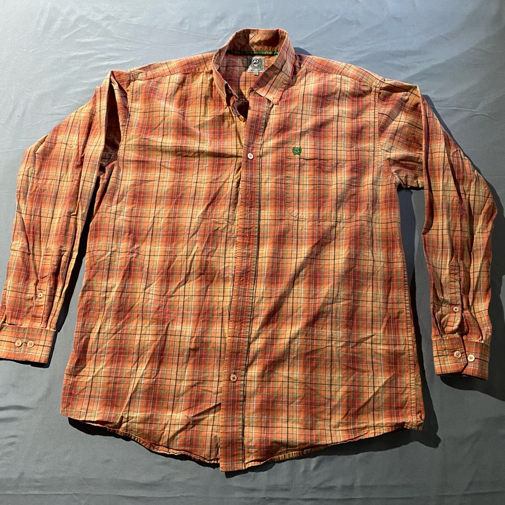 Cinch Men's Orange Plaid Button-Down Shirt